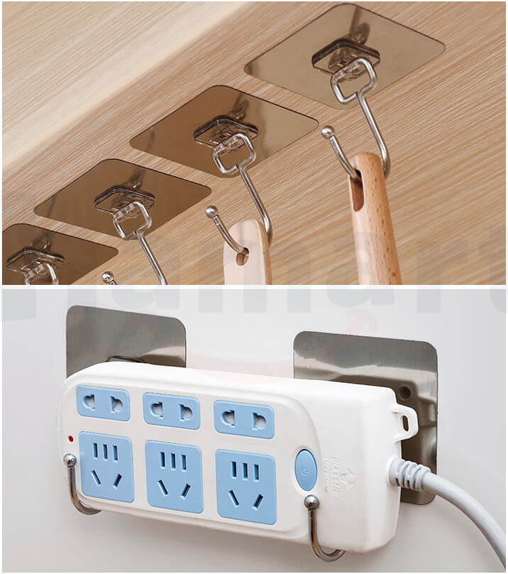 Móc Dán Tường Treo Đồ Nặng INOX 8KG Siêu Dính Chịu Lực Trang Trí Decor Tường