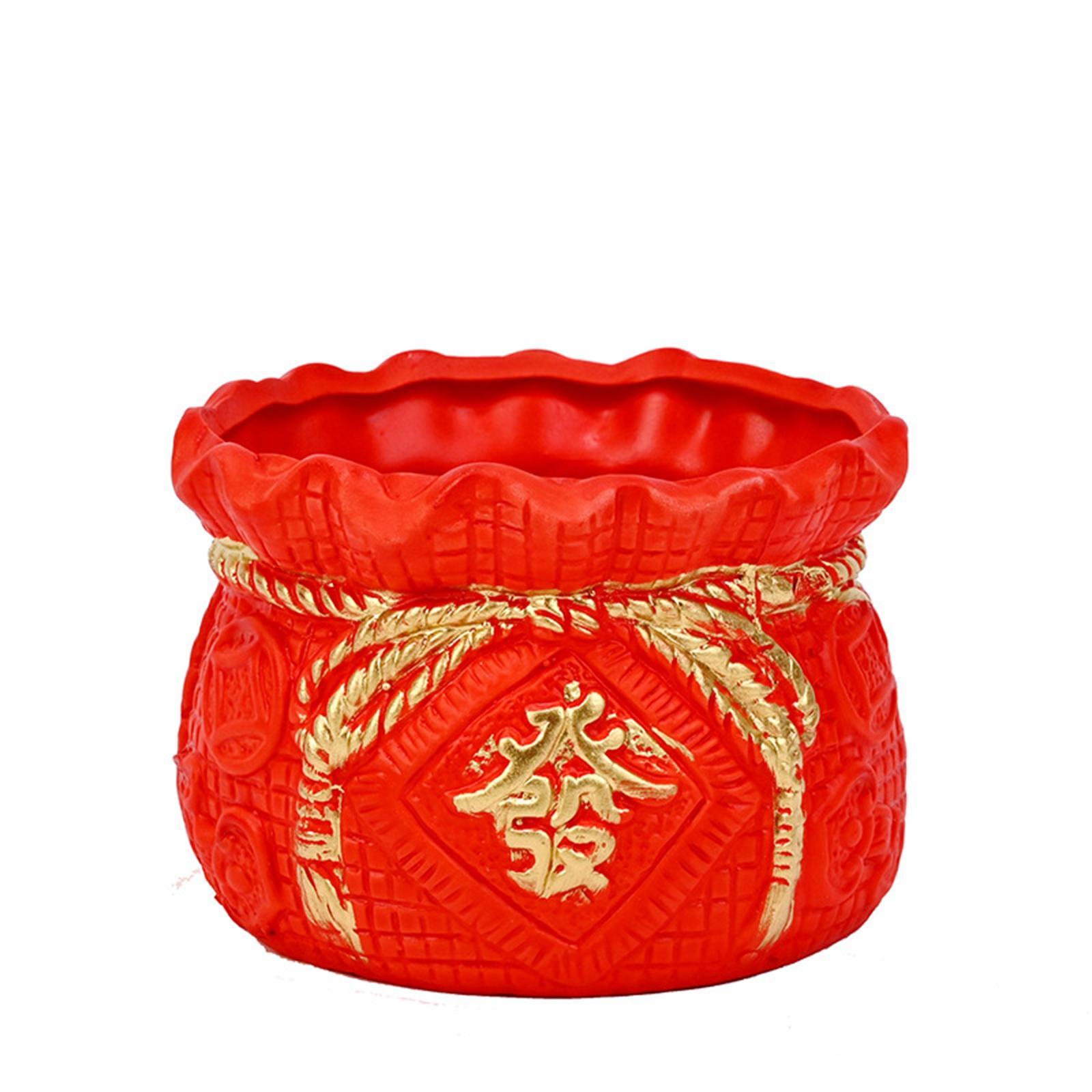 Ceramics Chinese Lucky Money Box Flower Vase Planter Pot Ornament Delicate