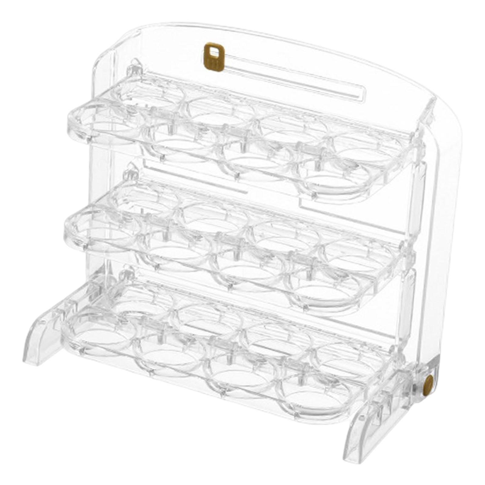 Creative overturn Egg Box Three Layers Stackable Organizer Bin for Freezer