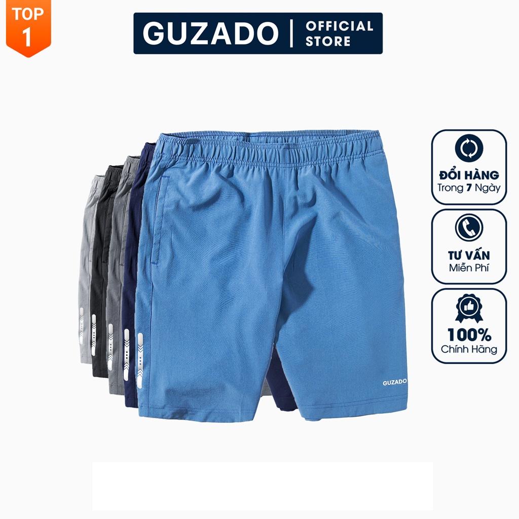 Quần short nam trơn Guzado(có BigSize) Chất Gió Cao Cấp,Mềm Mịn,Co Giãn 4 Chiều,Vận Động Thể Thao Thoải Mái GSR01.HN