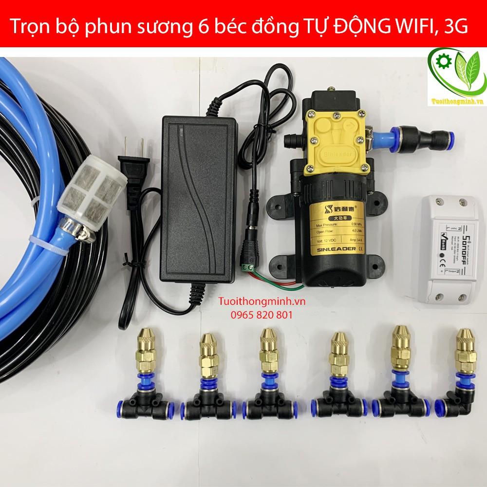 Bộ phun sương dập bụi chống tắc 6 béc, tự động