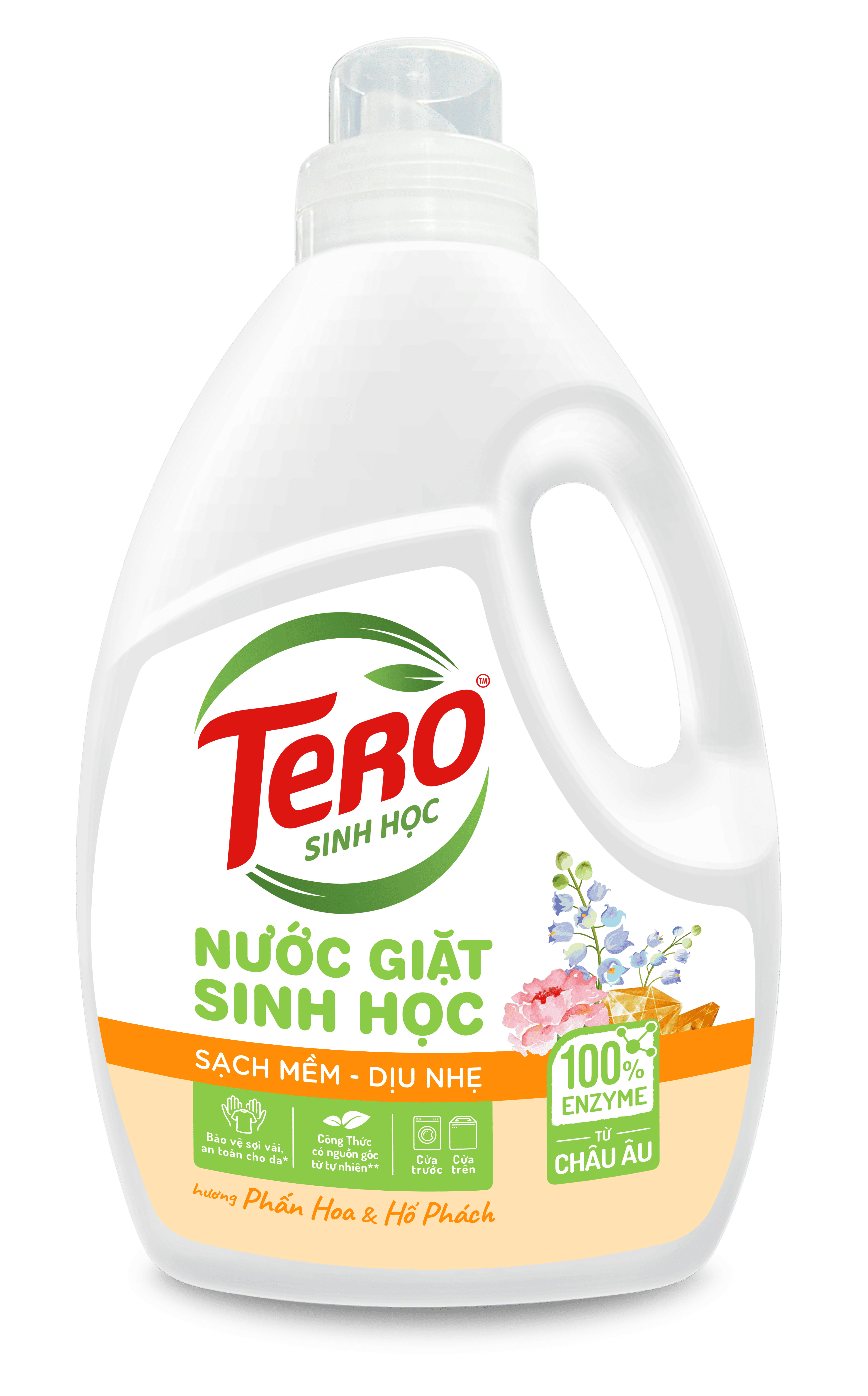 Nước Giặt TERO Sinh Học Hương Phấn Hoa & Hổ Phách 2,9kg