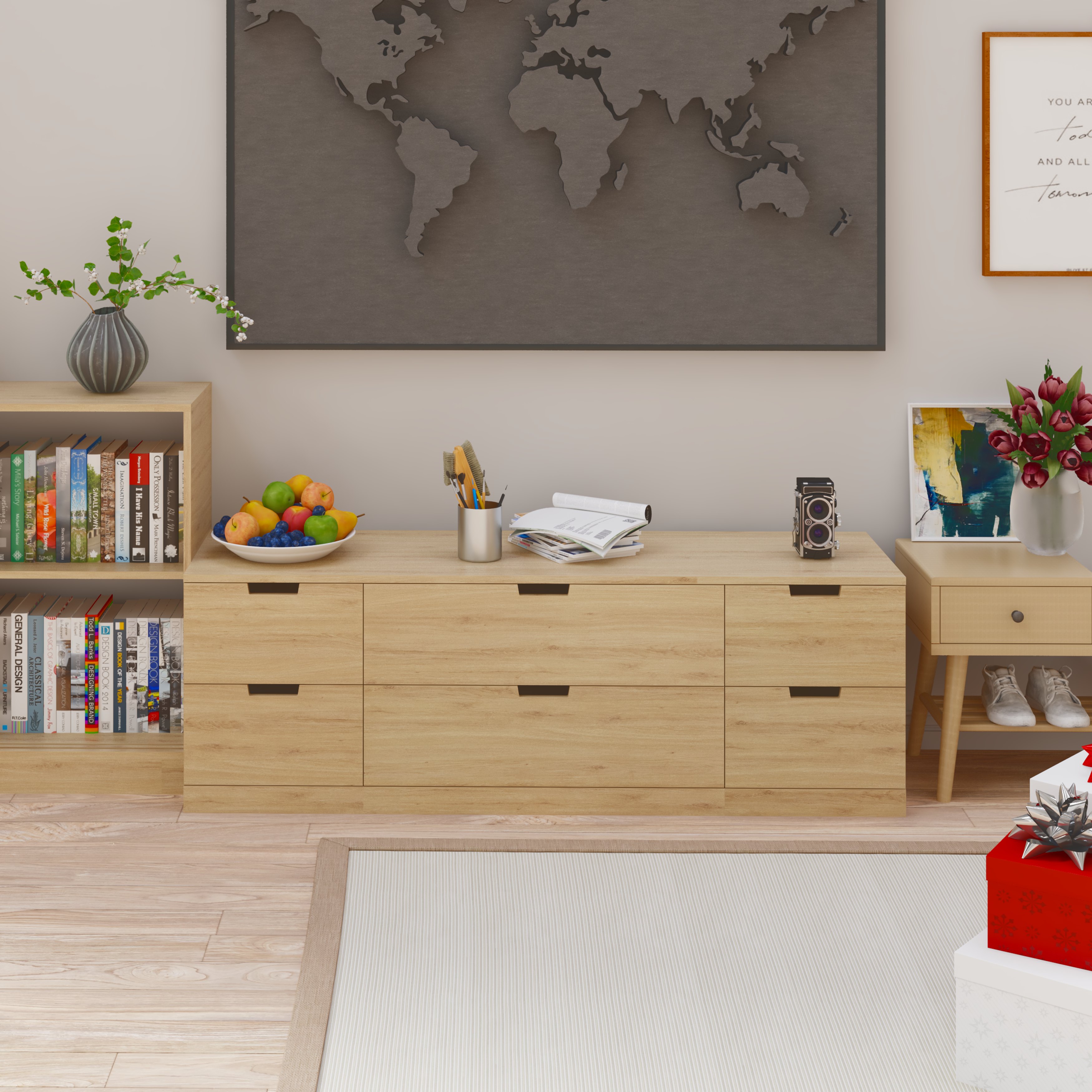 [Happy Home Furniture] SCANDINA, Tủ đựng đồ 6 ngăn kéo, 160cm x 47cm x 53cm ( DxRxC), THK_098