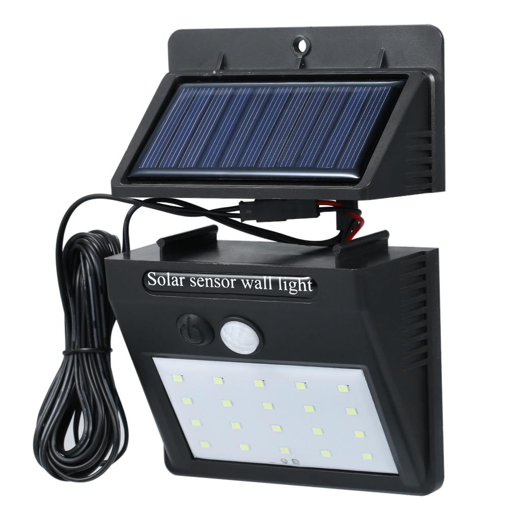 Đèn LED năng lượng mặt trời gắn tường 20 bóng, 3 chế độ, tiết kiệm năng lượng, cảm biến chuyển động