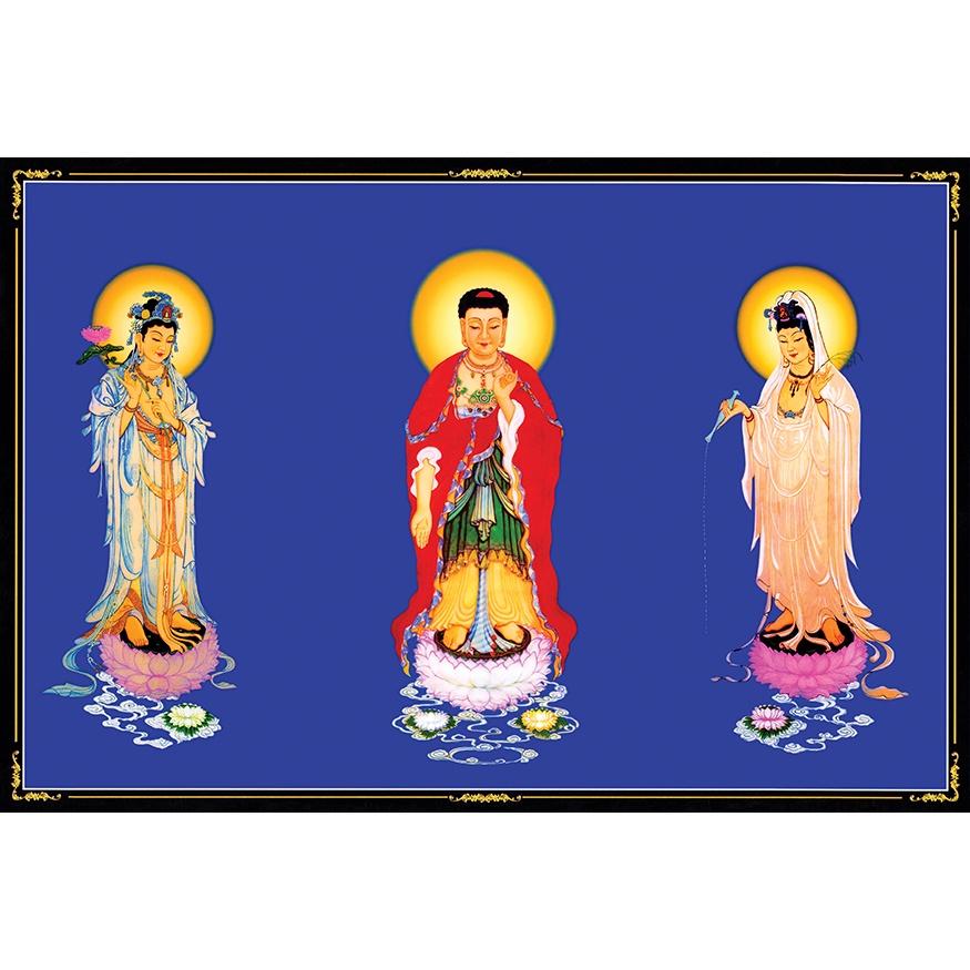 Tranh Phật giáo, tranh tam thánh treo tường, trang trí phòng thờ