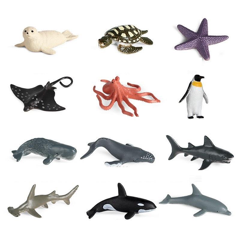 Mô hình 12 sinh vật biển dùng trong góc ngôn ngữ, góc sinh học
