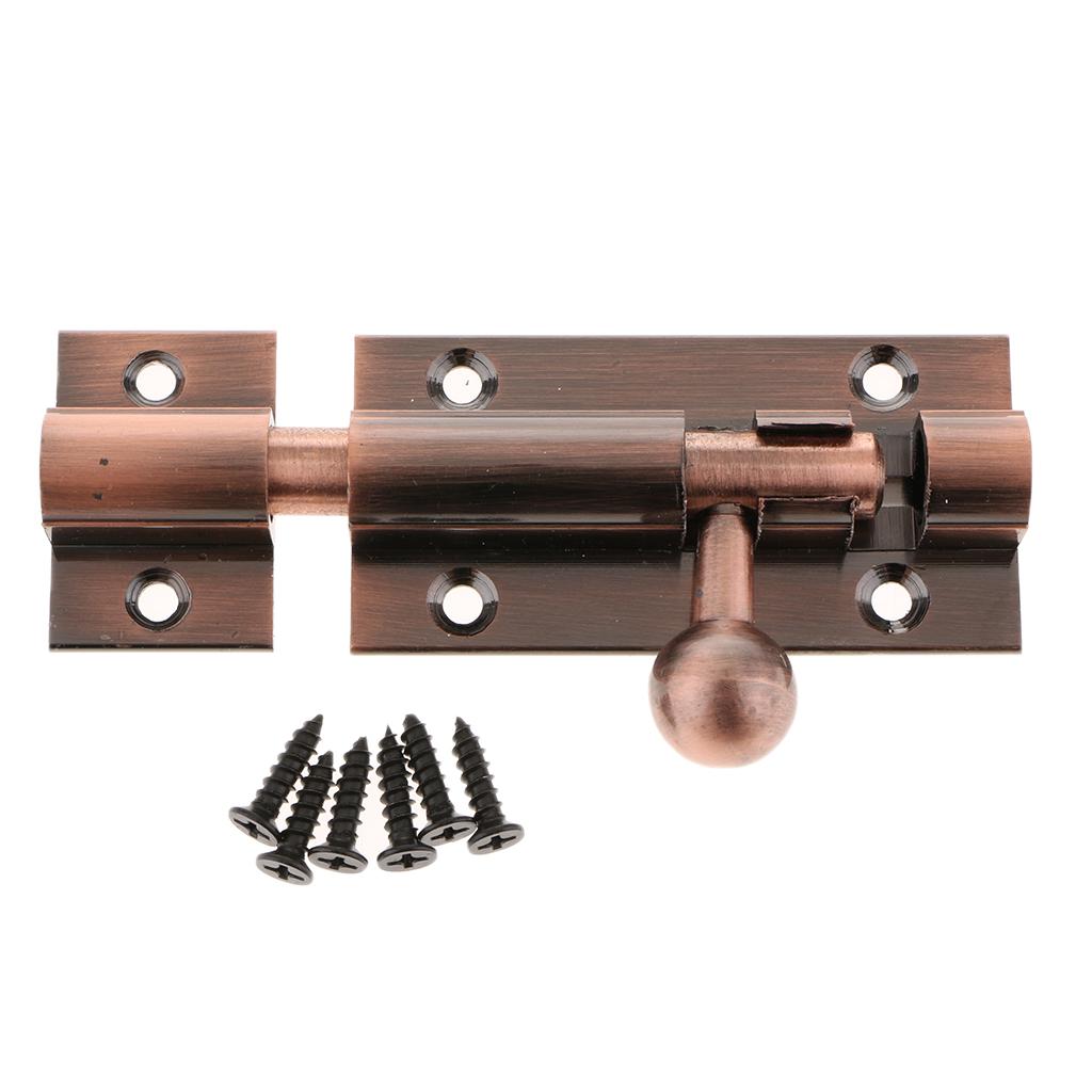 Door Slide Catch Lock Bolt Latch Barrel for Home Gate Security 4inch Copper