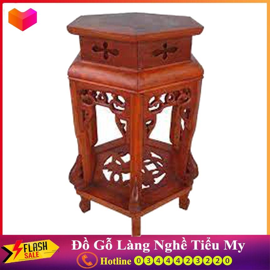 Đôn Lục Giác gỗ Hương Ta mặt 30cm nhiều kích thước