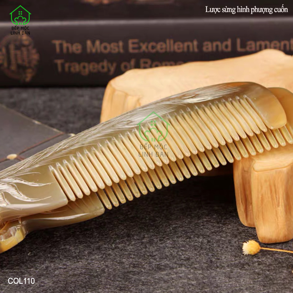 Lược Sừng Xuất Nhật  Hình Phượng Cuốn
