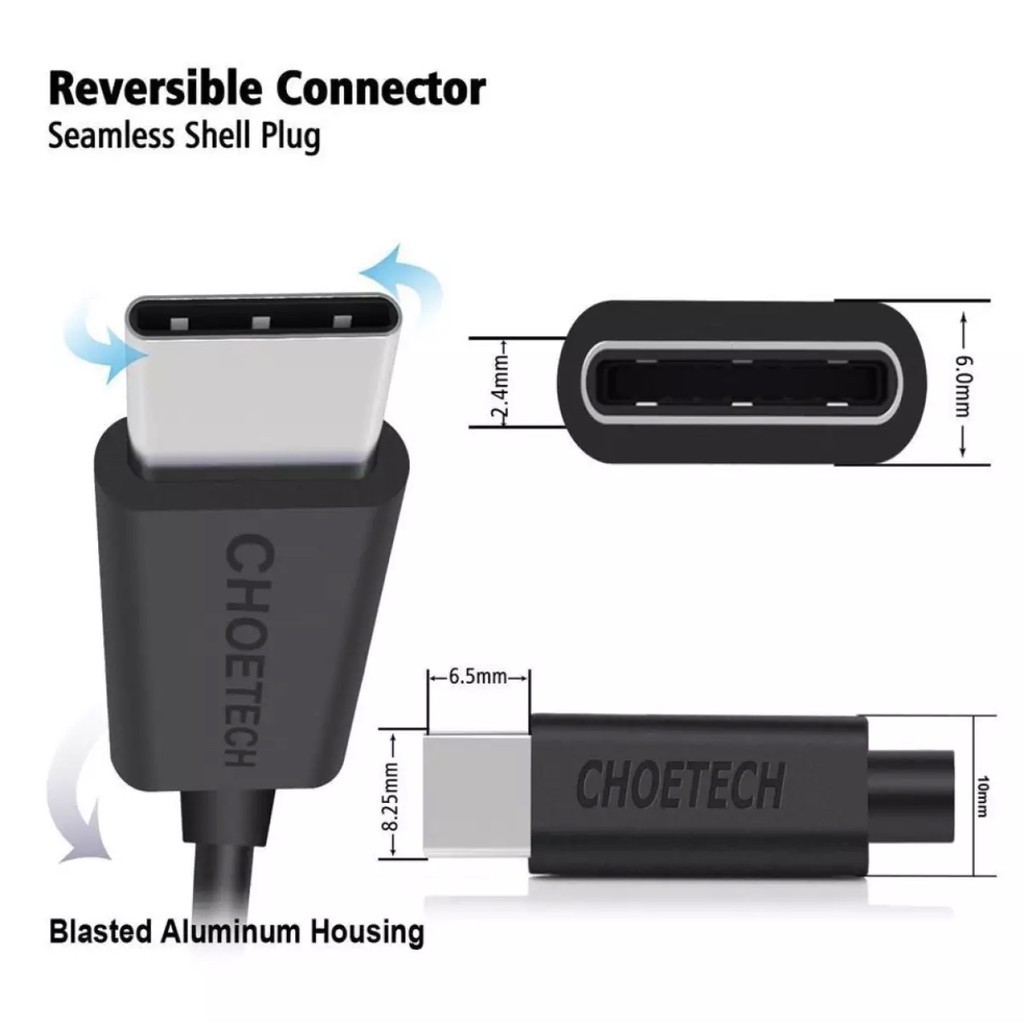 Dây Cáp Sạc Điện Thoại USB to Type C 30W Dài 1M CHOETECH AC0002