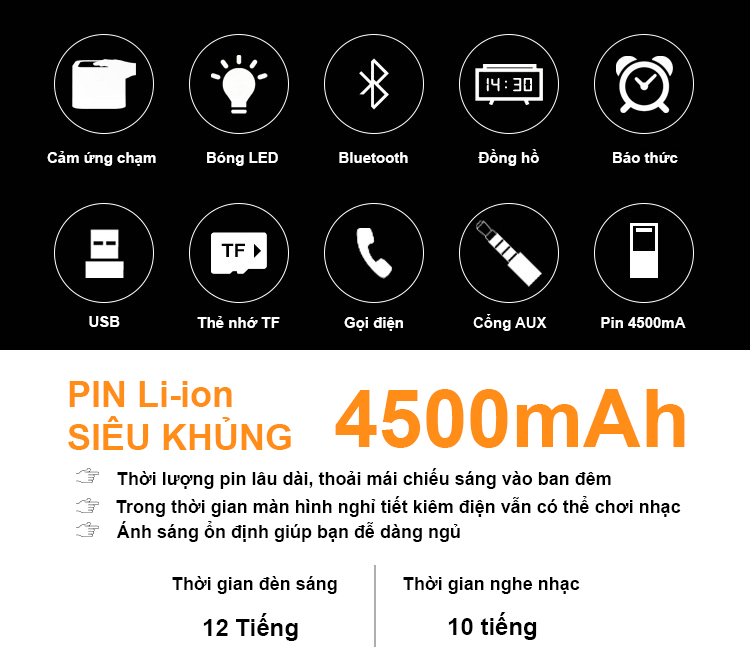 Loa Bluetooth không dây MuSky DY-28P đèn LED thông minh nháy theo nhạc, đổi màu đồng hồ báo thức âm Bass mạnh nghe nhạc công suất lớn hát karaoke vi tính phù hợp dã ngoại ngoài trời tương thích với điện thoại, máy tính Pin 4000mAh