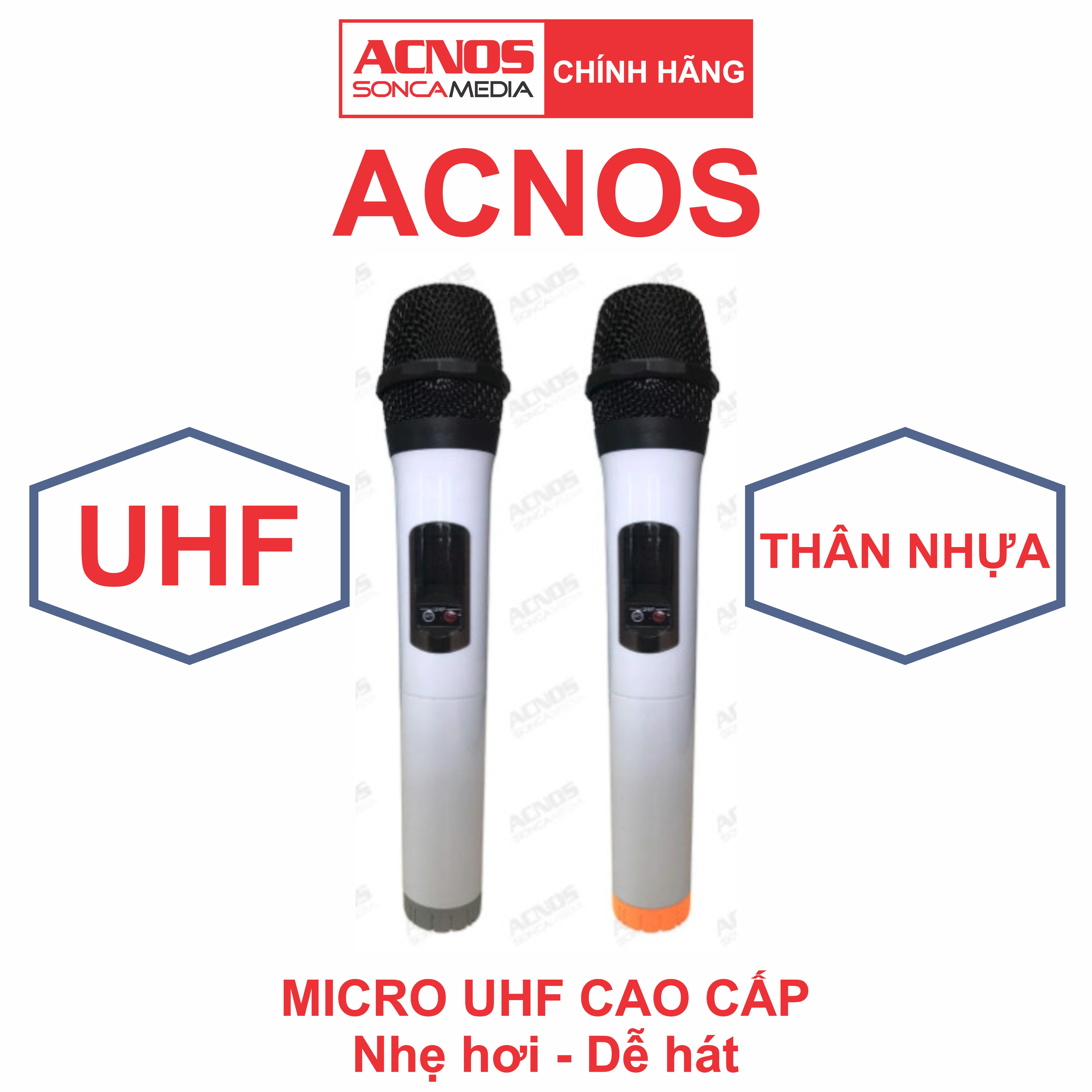 Micro không dây UHF ACNOS - Bảo hành 6 tháng [Micro rời - 1 cặp] - [HÀNG CHÍNH HÃNG