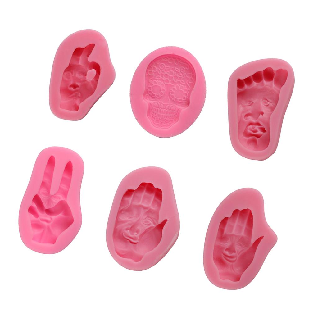 Halloween Party Decoration Fondant Cake Mould Palm Skull Chocolate Mold Tool