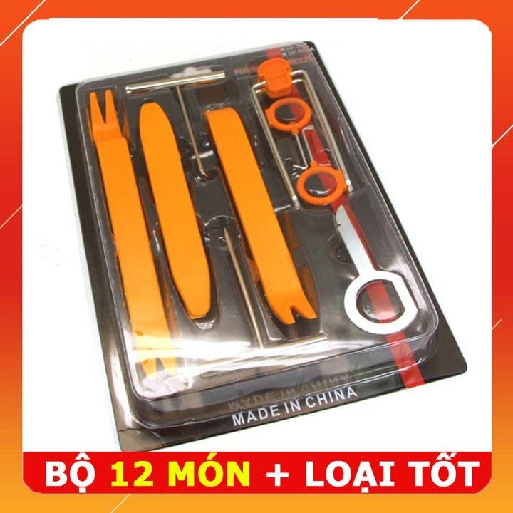 Bộ dụng cụ tháo nội thất ô tô 12 món - Tặng 1 bộ dán gương hậu