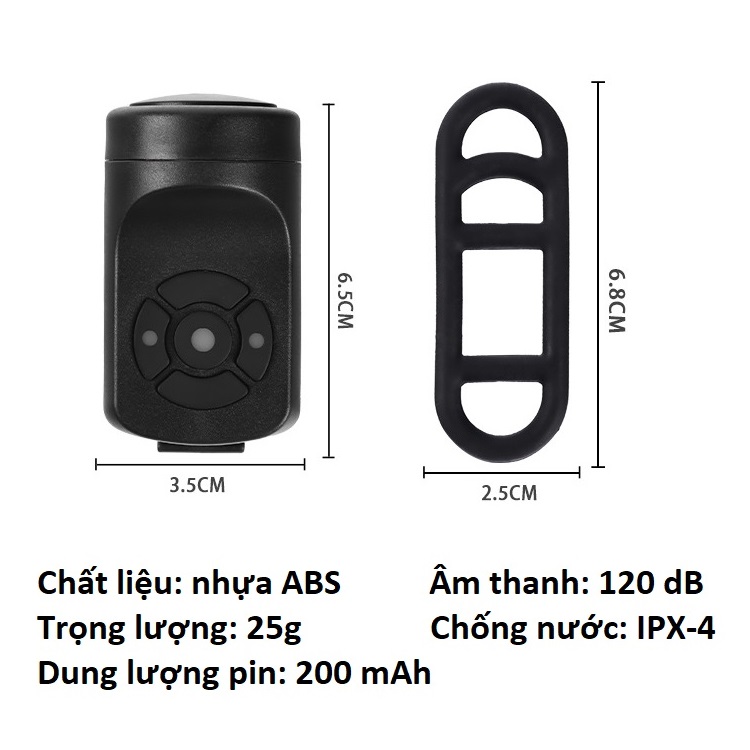 Còi xe đạp có báo động chống trộm