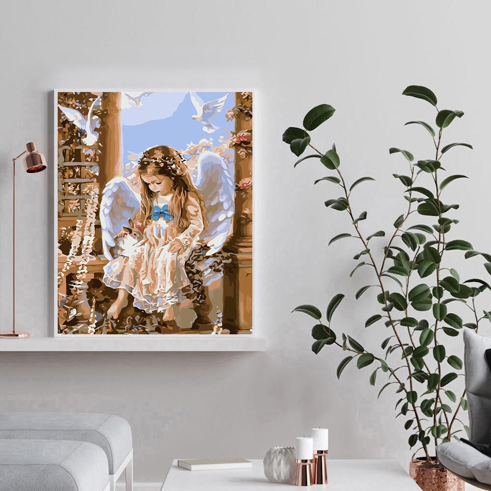 Tranh sơn dầu tự làm vẽ theo số, tranh trang trí tường