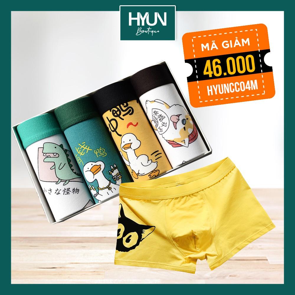 COMBO - 1 hộp 4 quần & 1 quần mèo - quần boxer nam
