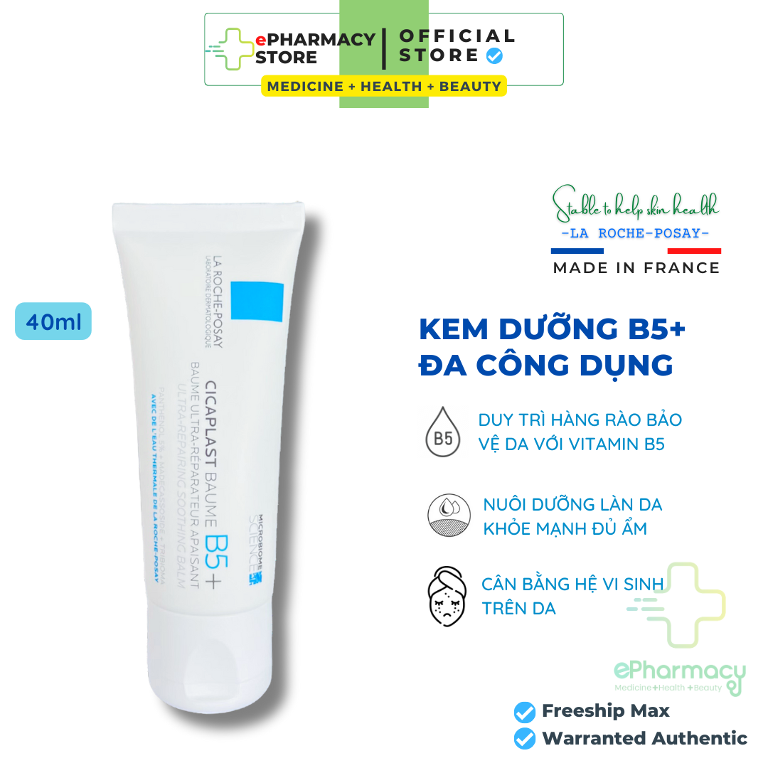 Kem dưỡng ẩm B5+ LAROCHEPOSAY Cicaplast Baume B5+ Soothing Repairing Balm