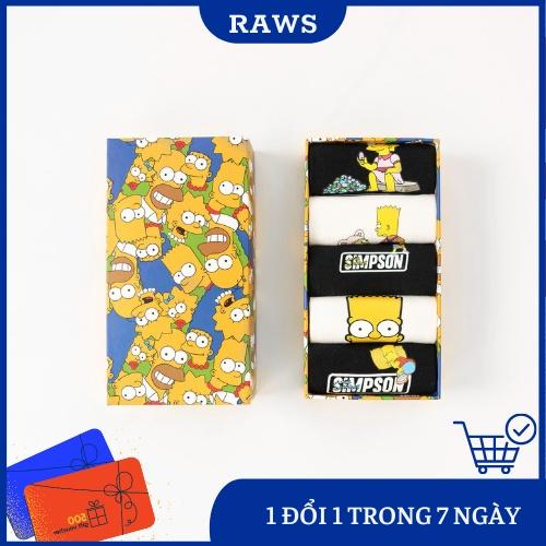 Tất hộp Simpson cổ thấp unisex nam nư combo 5 đôi