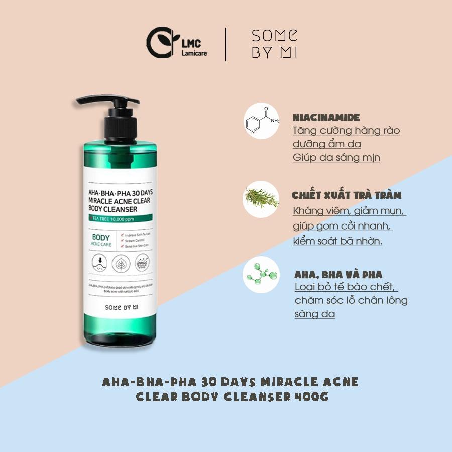 Sữa tắm giảm mụn lưng làm sạch da Some by mi aha-bha-pha 30 days miracle acne clear body cleanser 400g