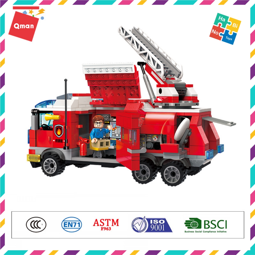 Đồ Chơi Xếp Hình Thông Minh Lego Cho Trẻ Từ 6 Tuổi Qman 2807 Ô Tô Cứu Hỏa 366 Mảnh Ghép