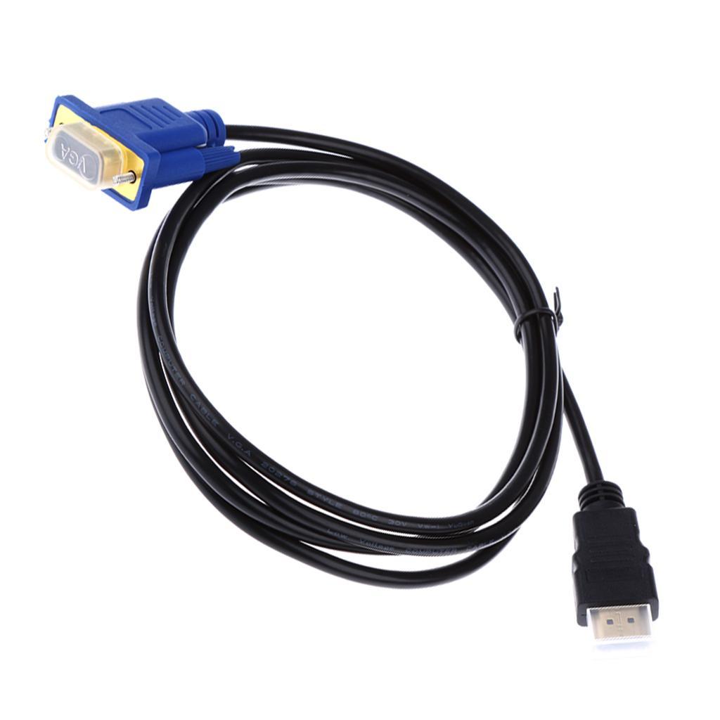 6FT HDMI TO VGA Gold-Plated HD Adapter Cable Connector 1080P For Laptop PC