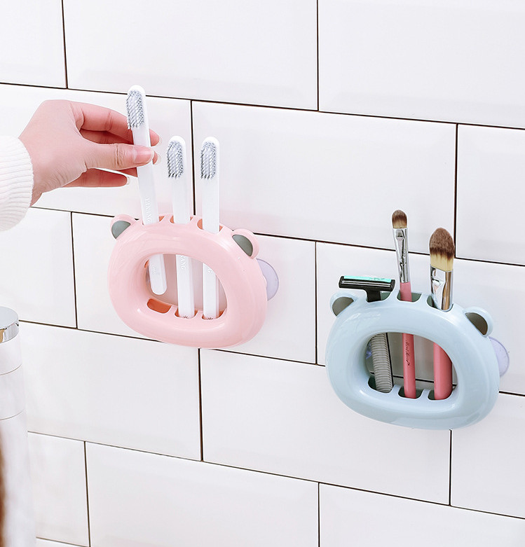 Treo bàn chải hình gấu hít chân không, hộp đựng bàn chải đánh răng hình gấu  GD476-Gau-TreoBC