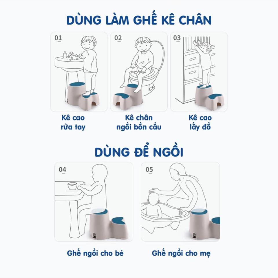 Ghế bậc Holla - Ghế kê chân toilet, bồn cầu cho bé khi đi vệ sinh Holla cao cap chinh hang