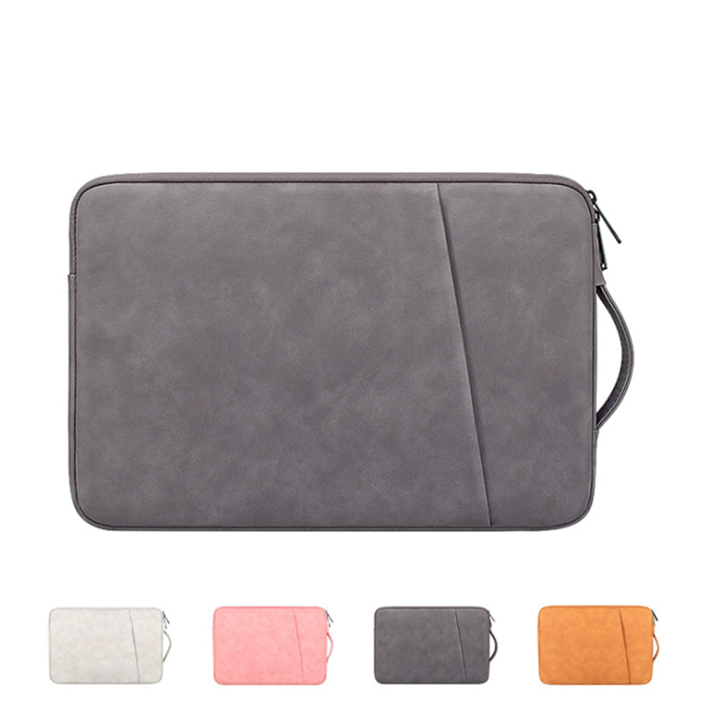 Túi chống sốc đựng Laptop 2 ngăn chất liệu da có tay xách tiện lợi nhiều màu size 13.3 inch, 14.1-15.4