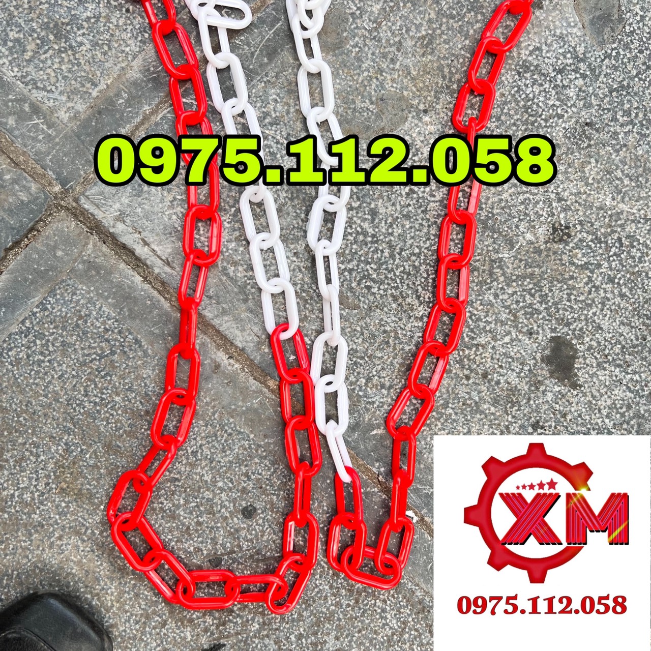 Dây xích nhựa cảnh báo rào xích, phân làn - 25m