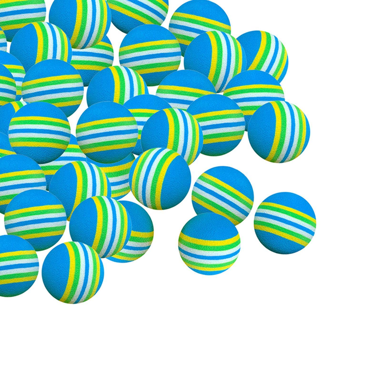50x EVA Sponge Golf Balls Stripe Foam Practice Golf Ball 42mm
