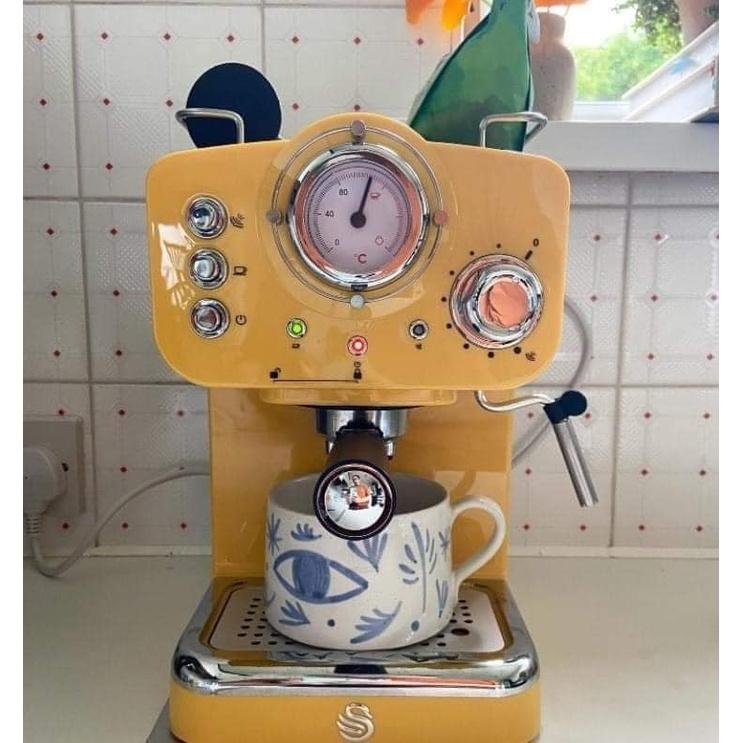 Máy Pha Cà Phê Swan Retro Espresso, Máy Pha Cafe, Espresso, Cappucino, Áp Suất 15Bar, Dung Tích 1.2L, Nhập Khẩu, Hàng Chính Hãng