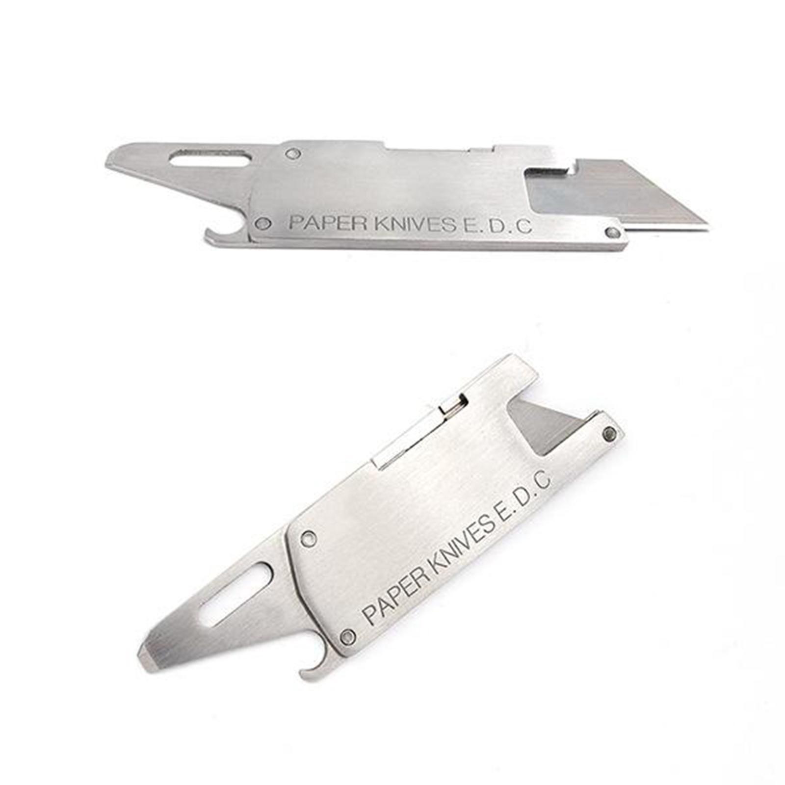 2-5pack Utility Pocket Knife Box Cutter Keychain Portable Bottle Opener for