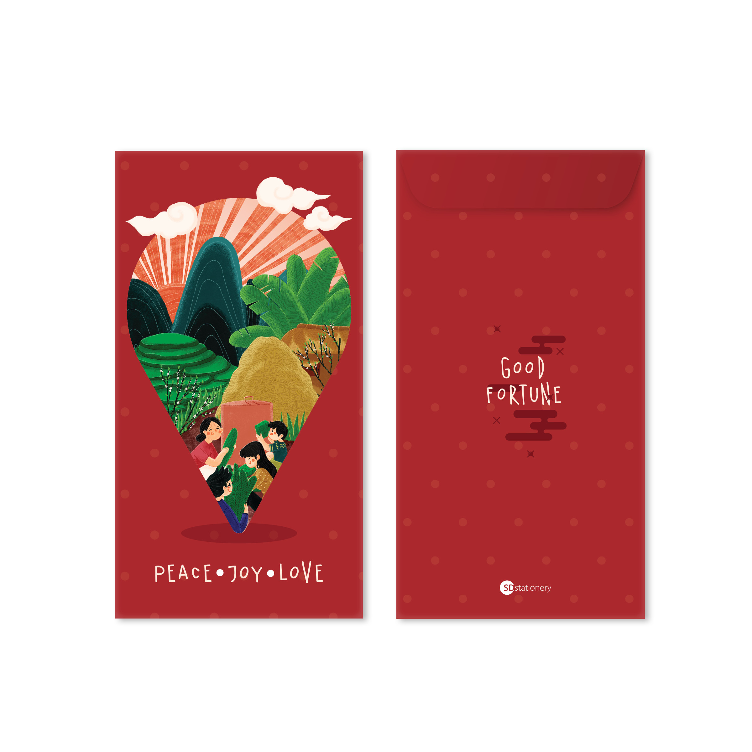 Bao lì xì SDstationery Hạnh phúc sum vầy - Peace Joy Love (bộ 6 cái)