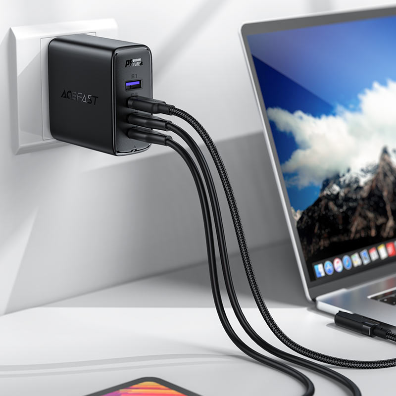 Sạc ACEFAST PD100W 4 cổng (3xUSB-C + USB-A) US - A39 - Hàng Chính Hãng