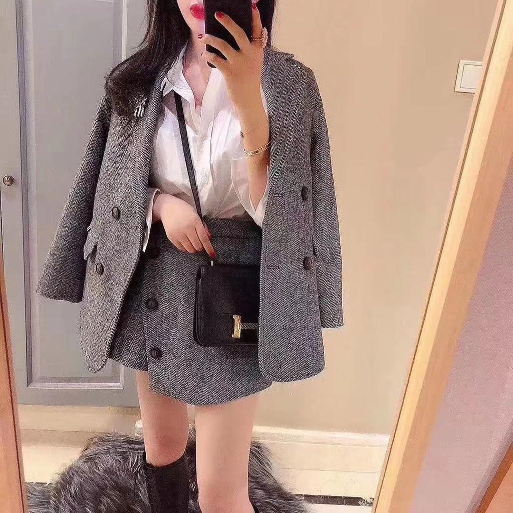 Set Blazer Kèm Quần Gỉa Váy, Áo Vest Dạ Phong Cách Hàn Quốc, Form Chuẩn Mặc Tôn Dáng