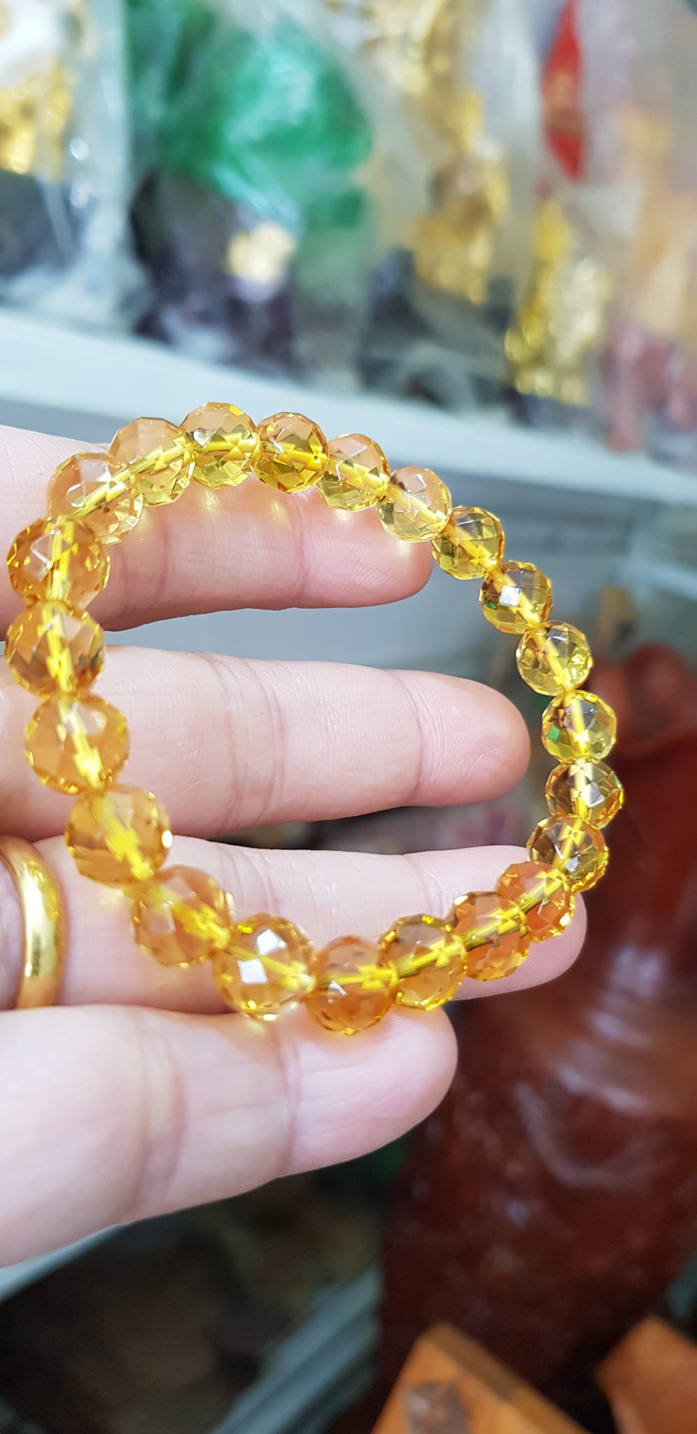 Vòng tay chuỗi đá thạch anh tự nhiên vàng tươi giác size nhỏ 8mm 22 hạt vòng hợp nữ mệnh kim thổ thuỷ đeo đẹp may mắn tốt cho sức khỏe, công việc hanh thông thuận lợi ạ món quà tặng ý nghĩa dành cho chính mình &amp; người thân ạ