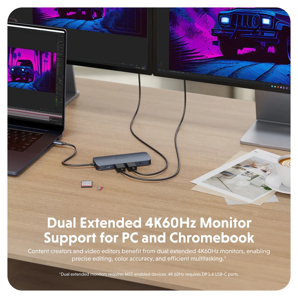 HUB chuyển đổi HyperDrive Next 11 in 1 Port Dual 4K60Hz HDMI USB-C Hub - Truyền tải dữ liệu nhanh - HD4006GL - Hàng Chính Hãng