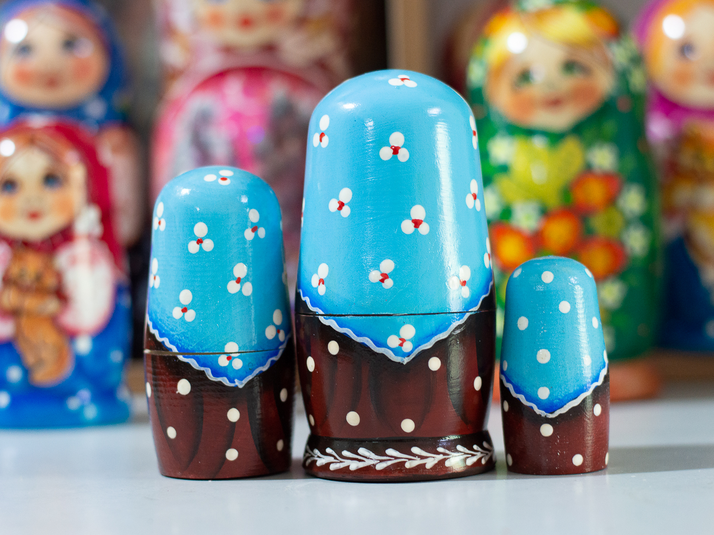 CÁC BỘ BÚP BÊ NGA MATRYOSHKA 3 LỚP CỠ NHỎ QUÀ LƯU NIỆM NGA CỰC ĐẸP CHO BÉ