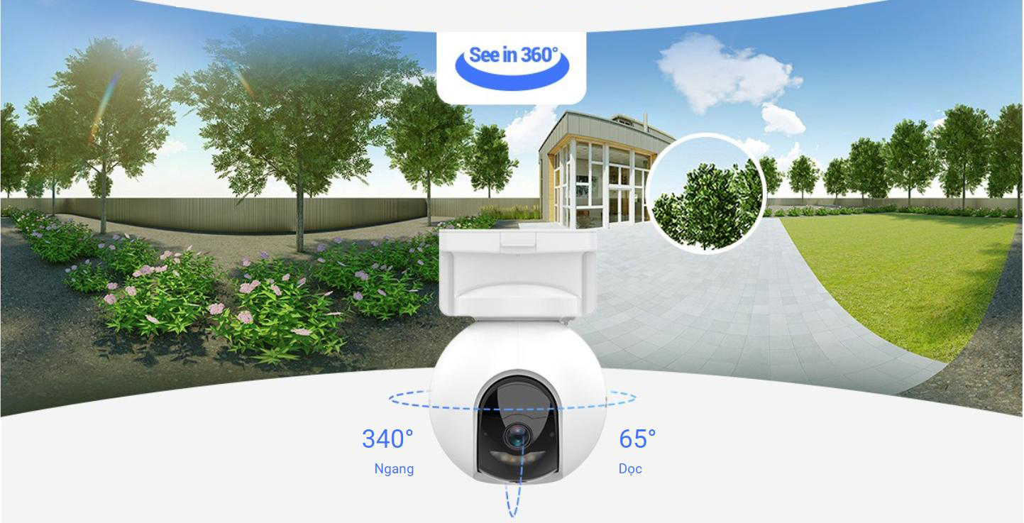 Camera WIFI ngoài trời EZVIZ CB8 3MP 2K năng lượng mặt trời, có màu ban đêm - Hàng chính hãng