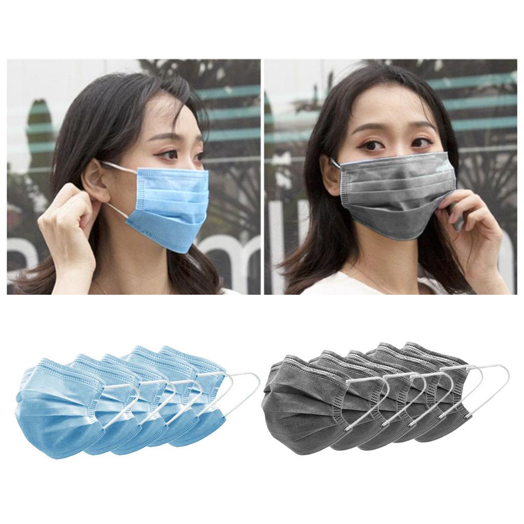 10pcs Disposable Face Cover 3 Layers Dust Proof Air Pollution Protection Mouth Cover
