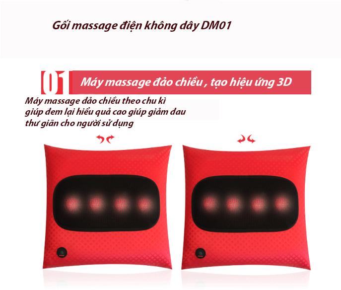 Gối massage không dây sạc pin dùng trên ô tô SS-8618