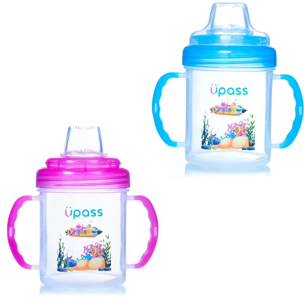 [TẶNG QUÀ] Cốc Tập Uống 2 Tay Cầm  Đầu Mềm Upass 200ml UP0737Y- - Tặng kèm 1 khẩu trang xô cho bé