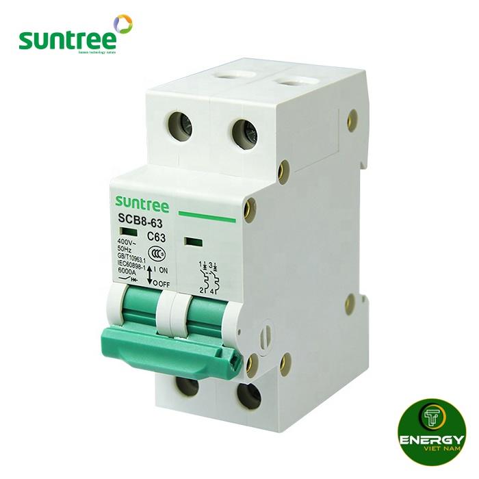 MCB AC 2P/3P/4P 20A~63A 6/10KA Suntree SCB8 - Thiết Bị Điện SUNTREE