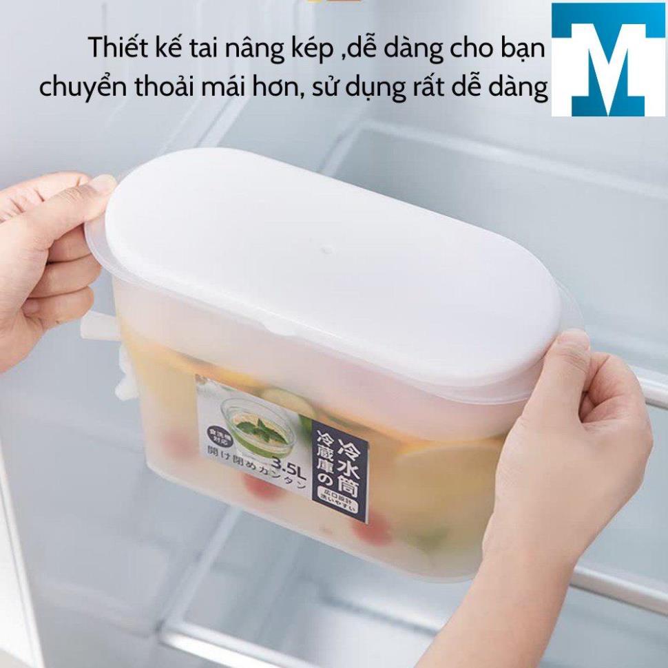 Bình Nước 3.5L Có Vòi Để Tủ Lạnh Cao Cấp, Đựng Nước Trà, Nước Trái Cây Tiện Lợi Đa Năng Ngăn Nắp