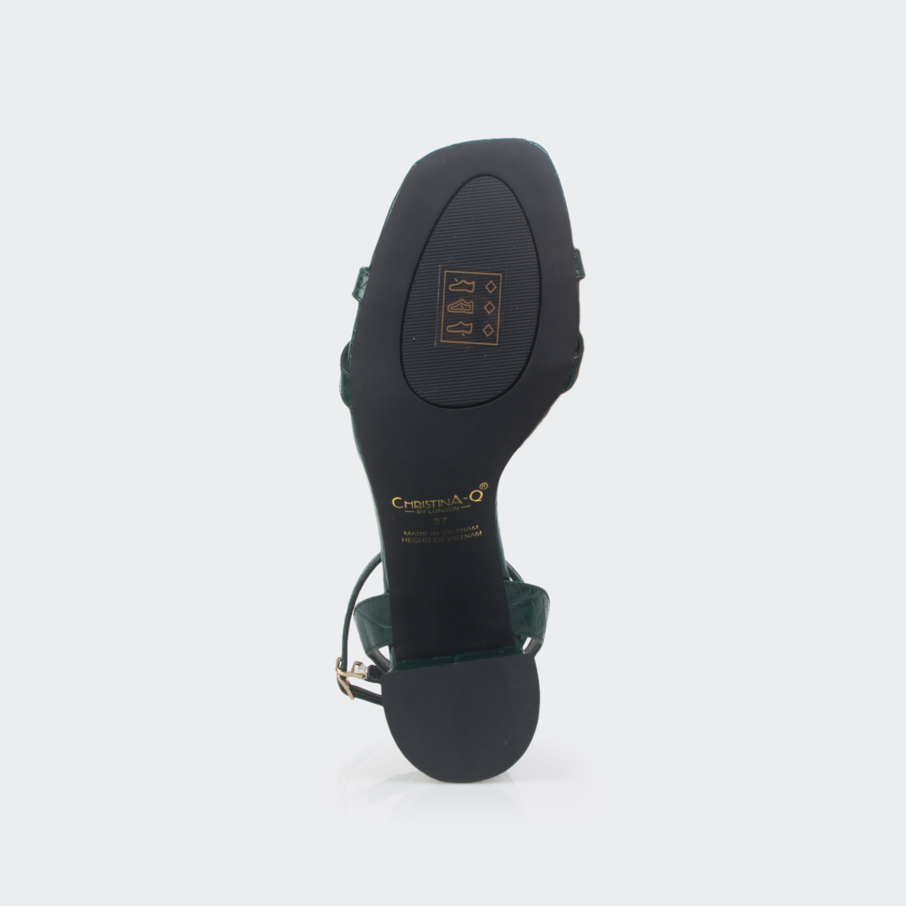 Giày Sandal Cao Gót Nữ Đế vuông CHRISTINA-Q XDN216