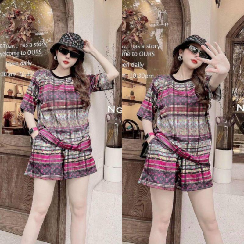 Sét bộ sort đùi nữ in họa tiết 3D thời trang