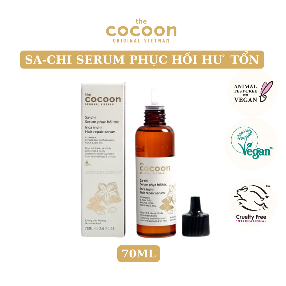 Serum tóc Cocoon Sa-chi Phục hồi tóc hư tổn 70ml