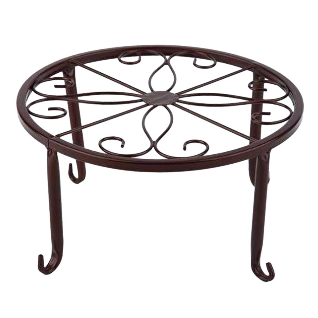 2xMetal Plant Stand Flower Pot Holder Iron Type Pot Vase Holder Shelf Bronze