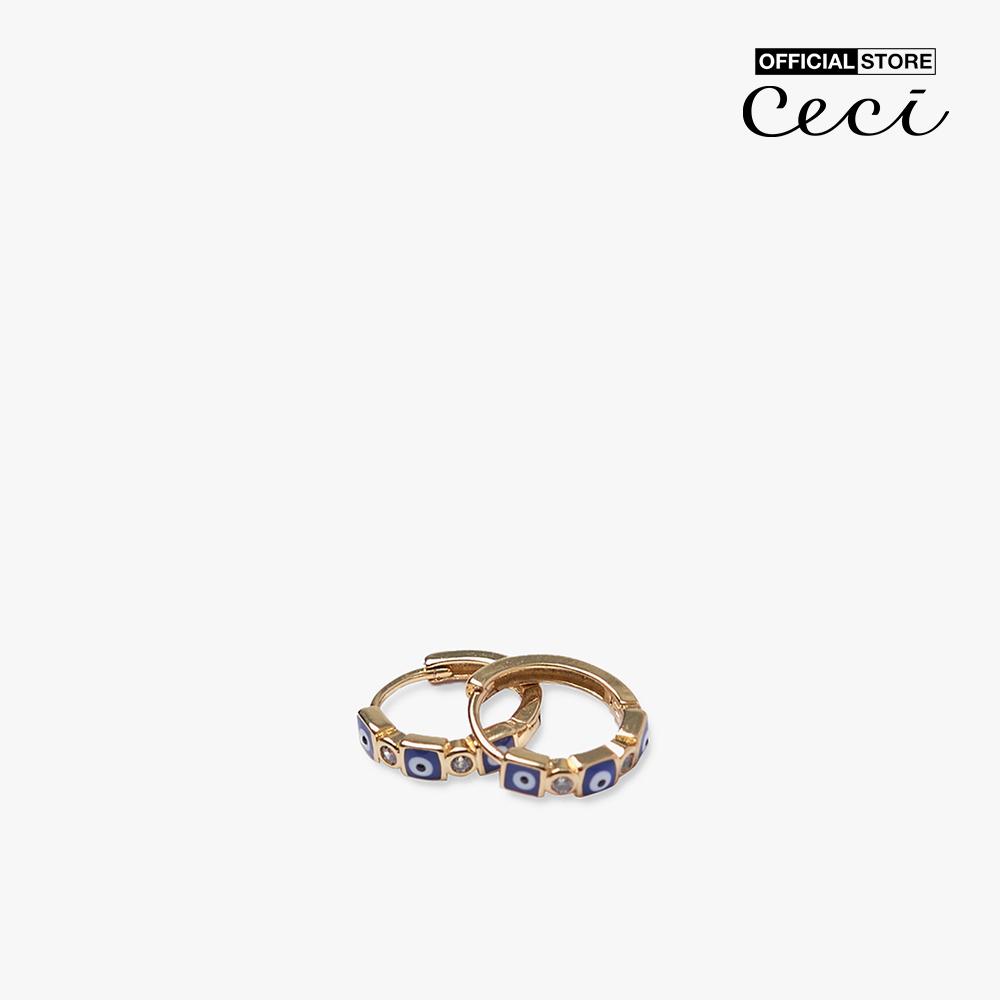 CECI - Khuyên tai nữ khoen tròn đính đá thời trang CC1-07000094